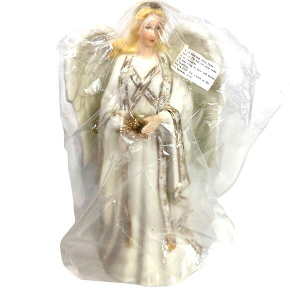 Dillard's Trimmings Vintage 10" Ceramic Musical Christmas Angel Ivory Gold-NEW! - Picture 4 of 7
